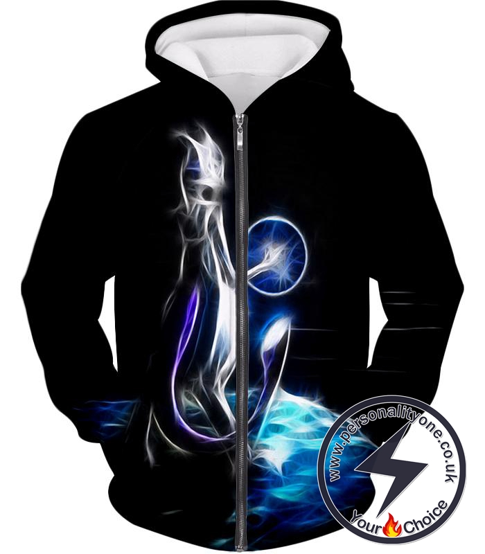 Pokemon Mewto the Legendary Psychic Pokemon Cool Black Zip Up Hoodie